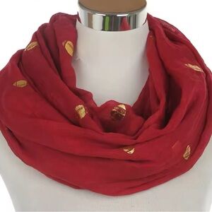 Game day fall foiled metallic football print Infinity scarf